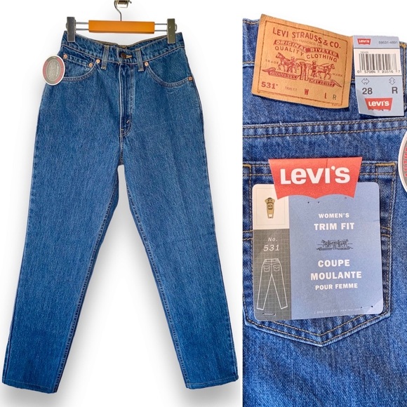 NWT Levi’s 531 1990s Deadstock Women’s ‘Trim Fit’ Vintage Jeans Size 28 NWT - Picture 1 of 10